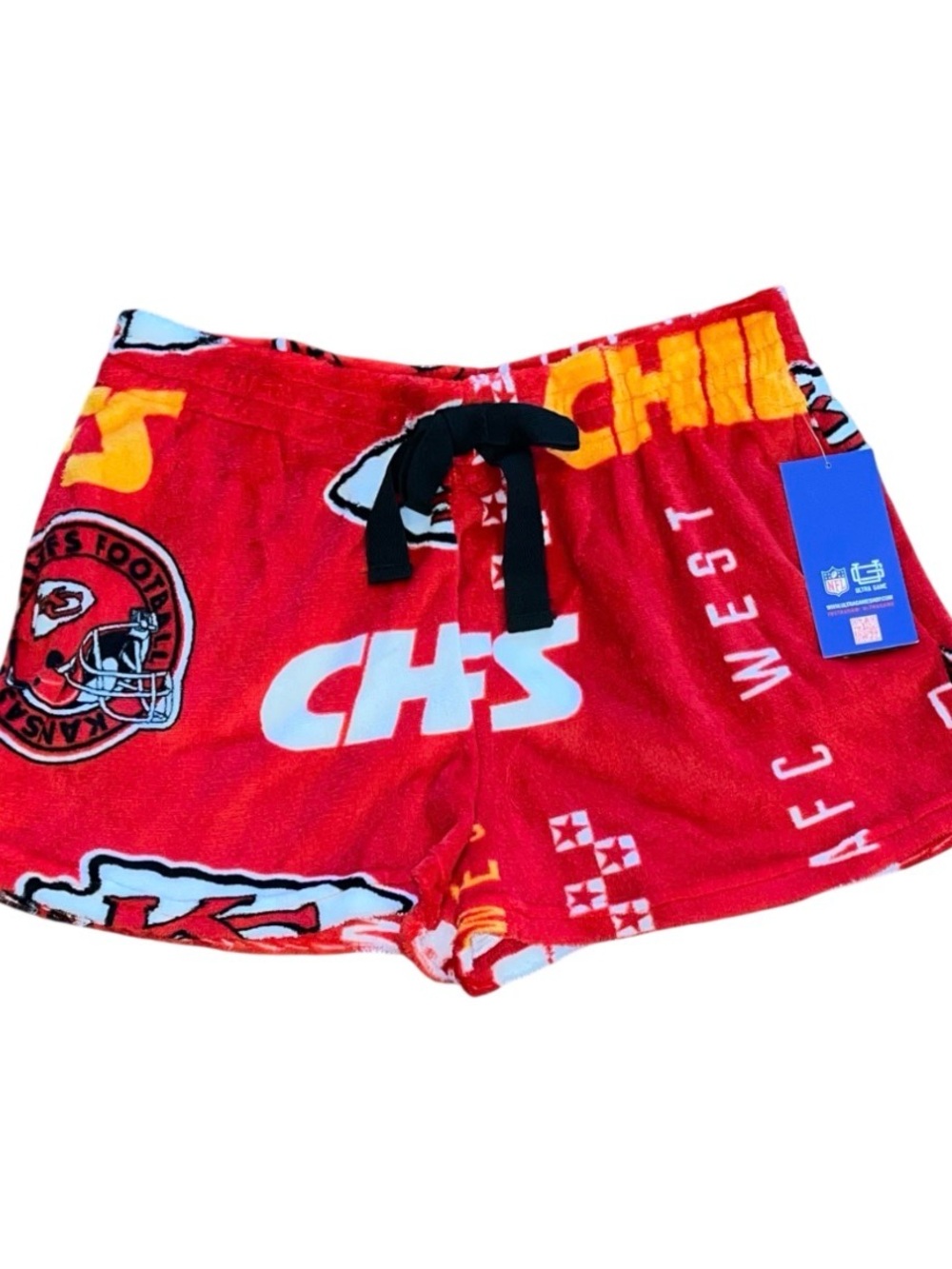 NFC Kansas City Chiefs Boxer Pajama Shorts Elastic Fleece Red NWT Extra Large XL